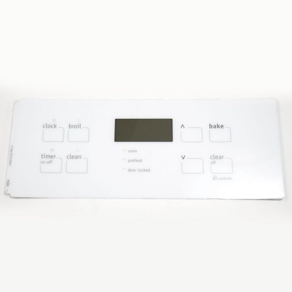 Part #316419134, Range Control Panel Overlay (Replaces 316352000, 316419101, 316419107, 316419108, 316419113, 316419125) / 13.90 x 9.30 x 0.45