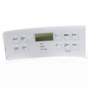 Range Oven Control Overlay (white) (replaces 316352024, 316419104, 316419110, 316419111, 316419138, 316419143, 318214512) 316419137