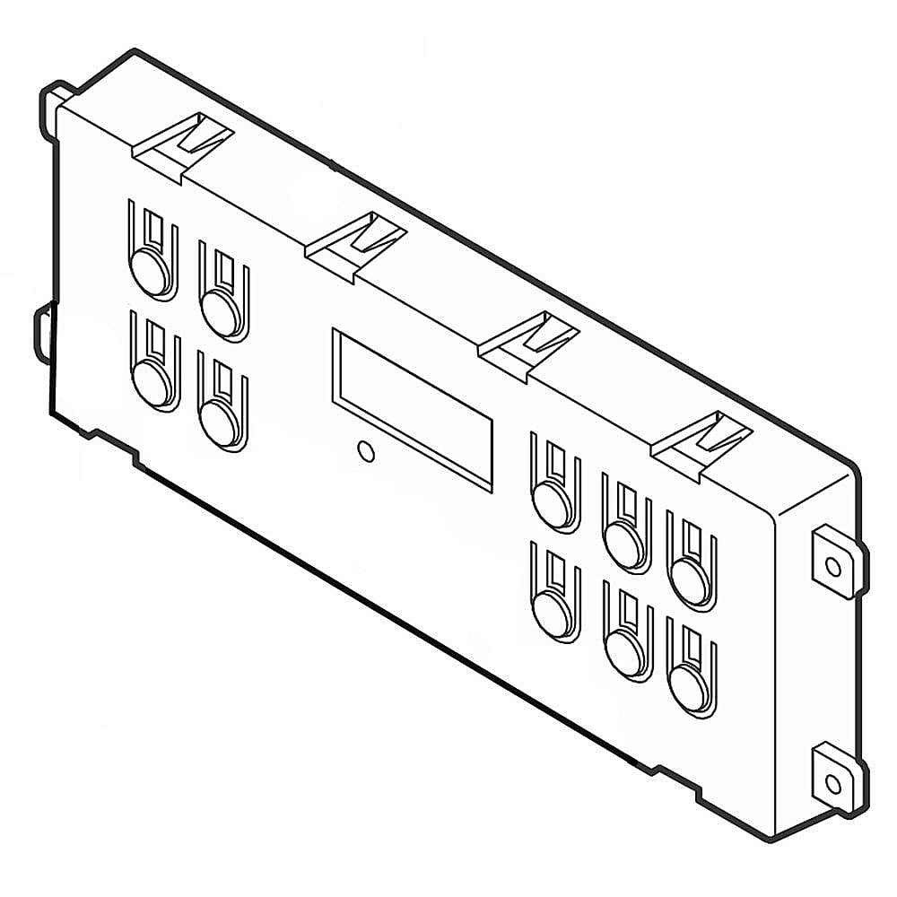 Part #316419144, Range Oven Control Overlay (White) / 13.85 x 6.00 x 0.85