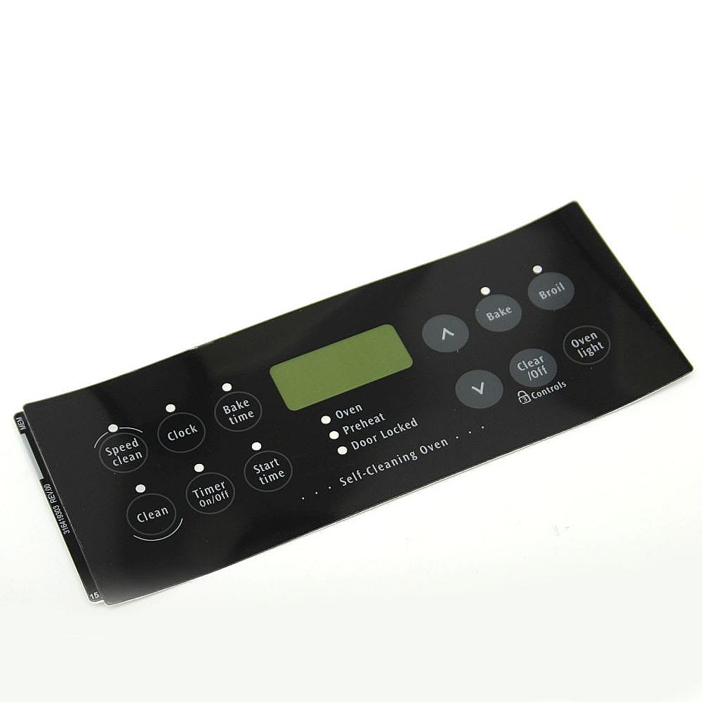 Part #316419303, Range Oven Control Overlay (Black) / 10.00 x 9.30 x 0.75
