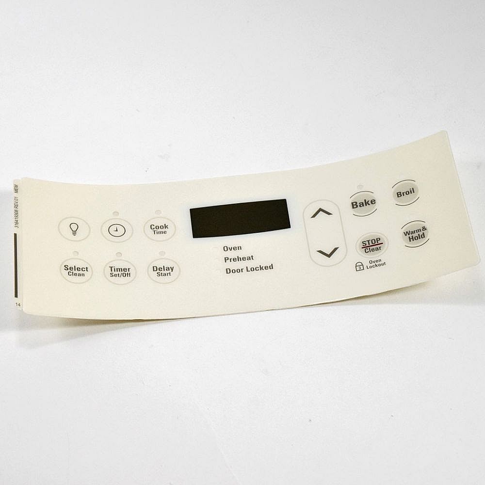 Part #316419354, Range Oven Control Overlay / 10.00 x 3.70 x 0.30