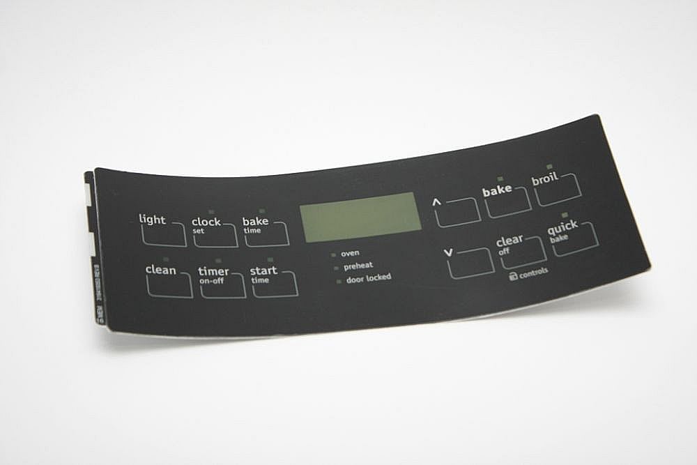 Part #316419353, Range Oven Control Overlay (Replaces 316419306, 316419342) / 12.55 x 9.60 x 1.20
