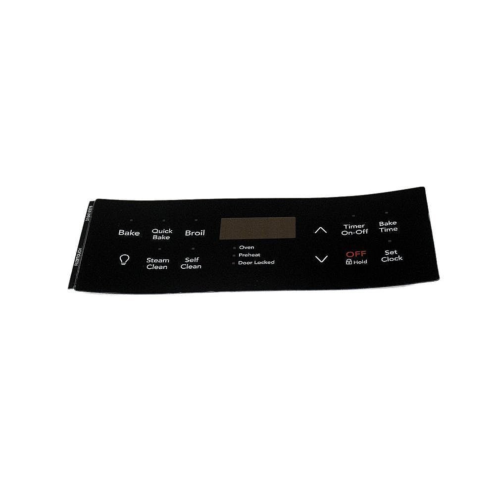 Part #316419378, Range Oven Control Overlay (Black) / 11.70 x 10.00 x 1.30