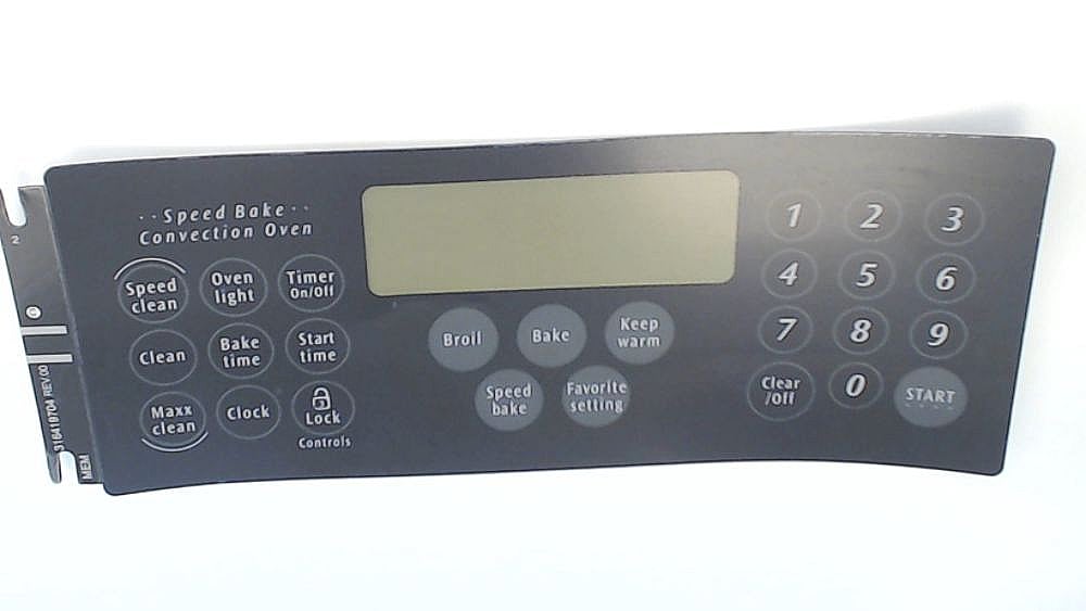 Part #316419704, Range Oven Control Overlay / 10.85 x 9.30 x 2.15