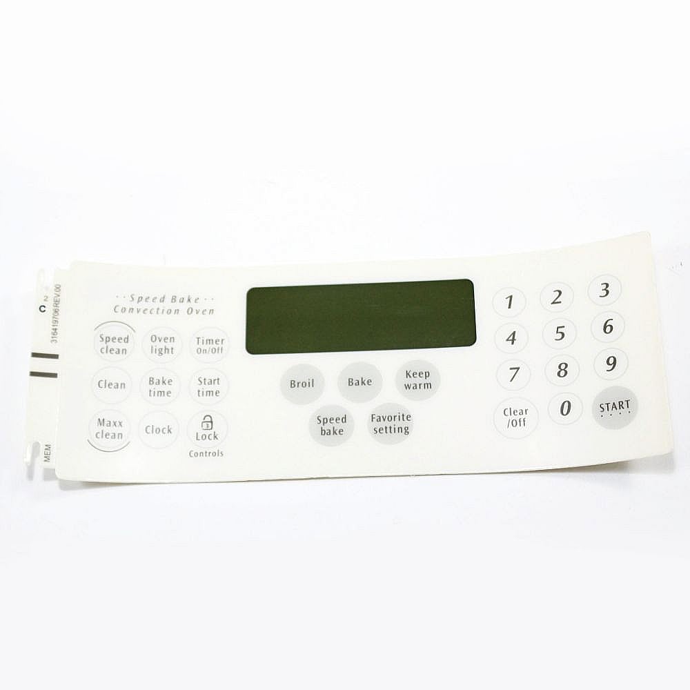Frigidaire Part #316419706, Range Oven Control Overlay | 9.65 x 3.70 x 0.10
