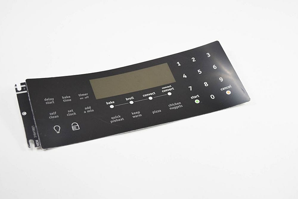 Part #316419821, Range Oven Control Overlay / 9.50 x 9.45 x 2.05