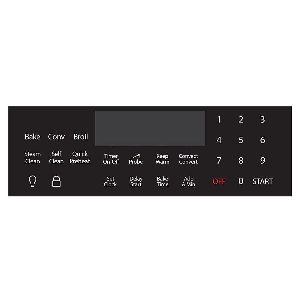 Part #316419841, Range Oven Control Overlay (Black) / 14.00 x 9.85 x 0.60