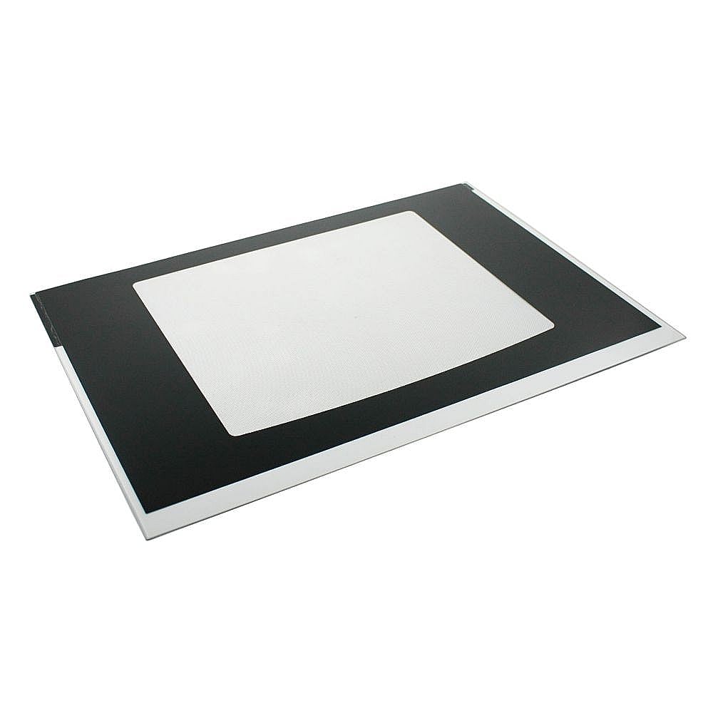 Photo of Range Oven Door Outer Panel and Foil Tape (Black) from Repair Parts Direct