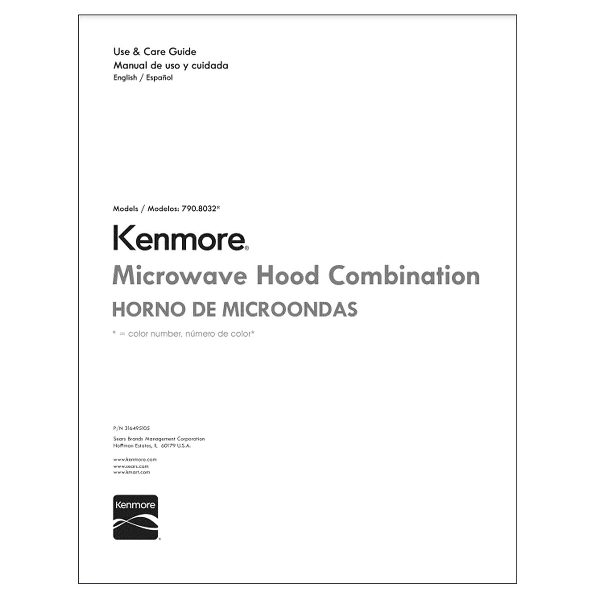 Part #316495105, Microwave Owners Manual / 15.00 x 11.00 x 0.00