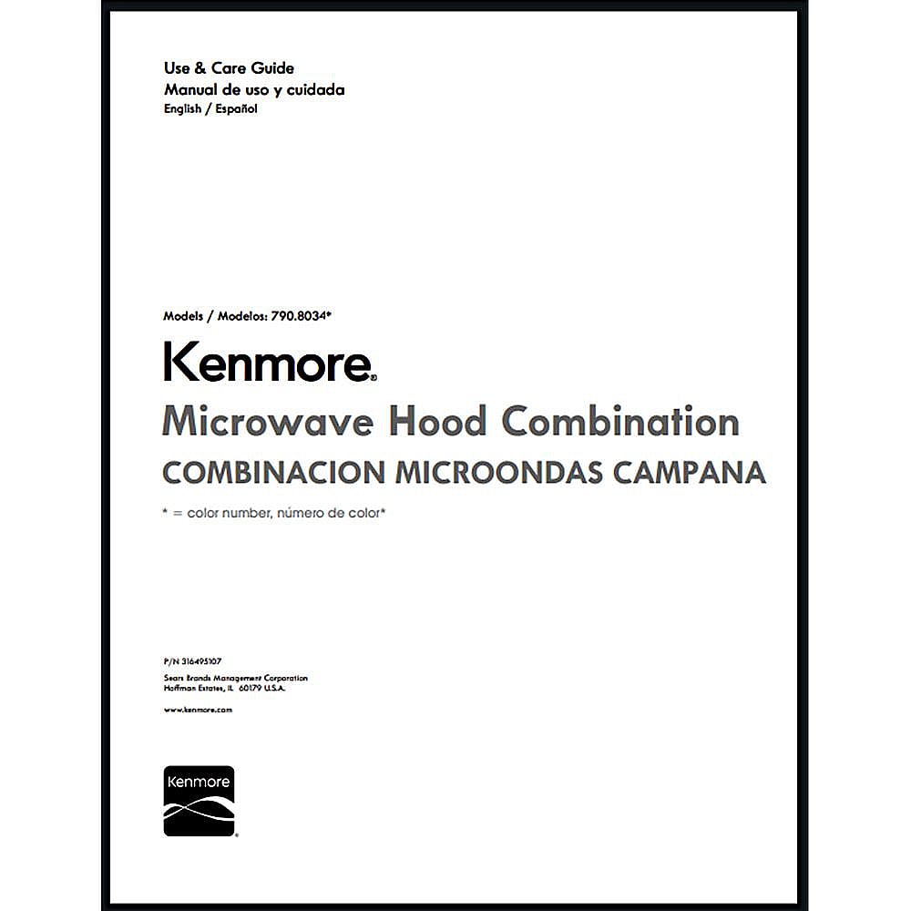 Part #316495107, Microwave Owners Manual / 15.00 x 11.00 x 0.00