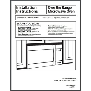 Microwave Installation Manual 316495111