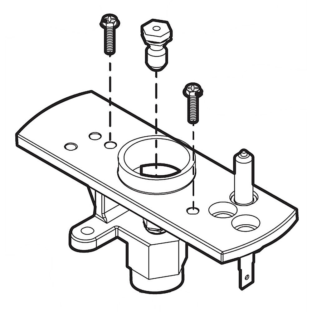Kenmore Pro Part #316525200, Range Surface Burner Igniter And Orifice Holder, Right Rear) | 7.65 x 5.95 x 1.55