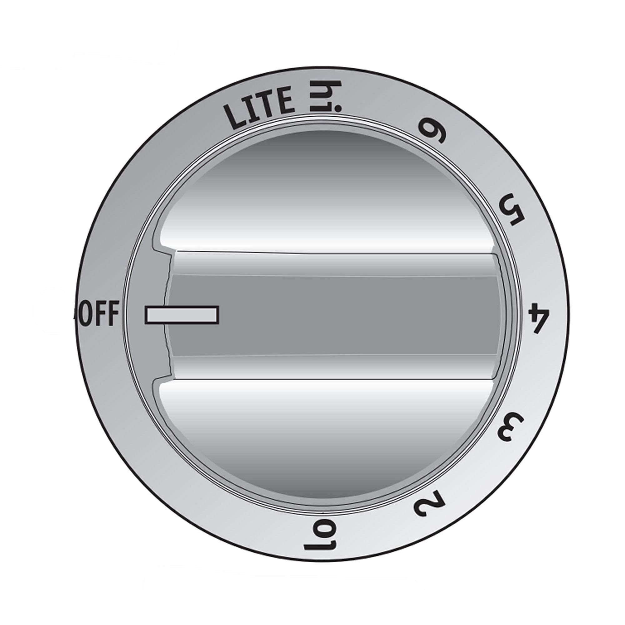 Frigidaire Part #316544038, Cooktop Burner Knob (Black) | 2.40 x 2.40 x 1.75