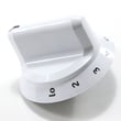 Cooktop Burner Knob (white) for Frigidaire FGGC3065KBB - Part 316545104