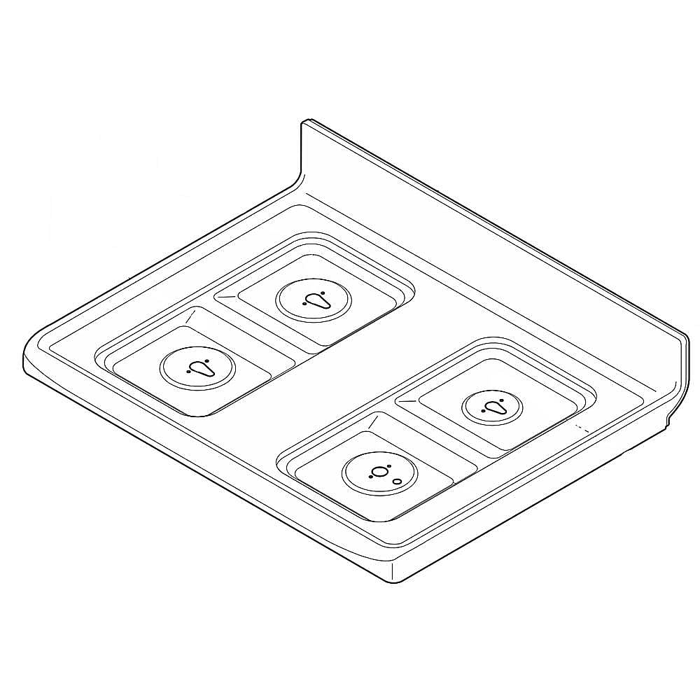 Part #316610054, Range Main Top Assembly (Black) / 32.50 x 27.80 x 10.10