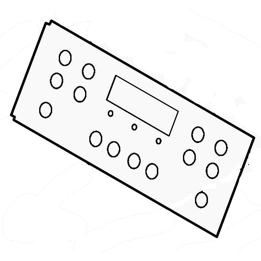 Part #316633013, Range Oven Control Overlay (Black) / 21.05 x 9.70 x 0.10