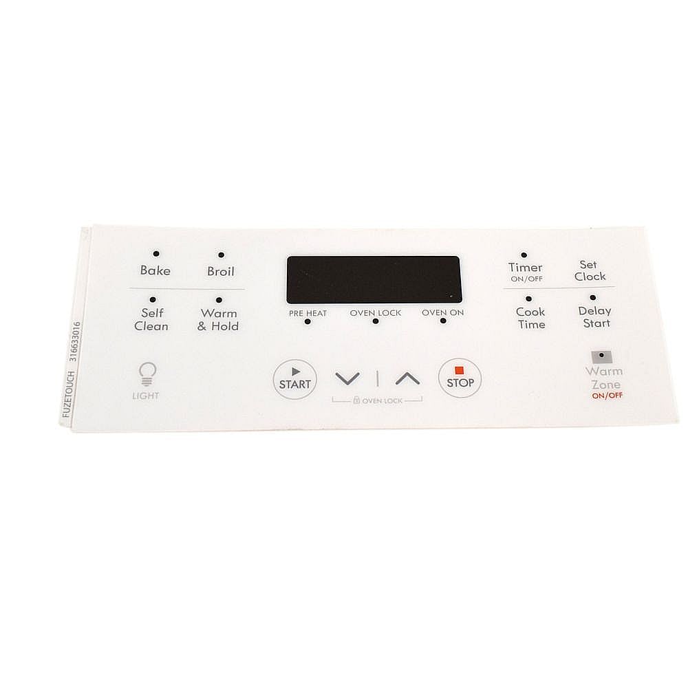 Part #316633016, Clock Overlay (White) / 9.80 x 3.70 x 0.10