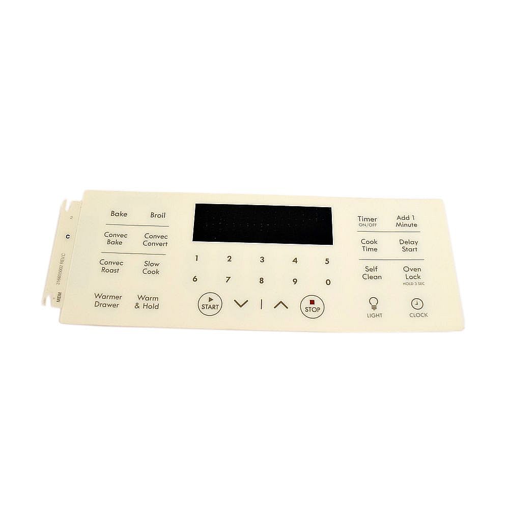 Part #316655002, Range Oven Control Overlay (Bisque) / 11.55 x 8.20 x 0.90