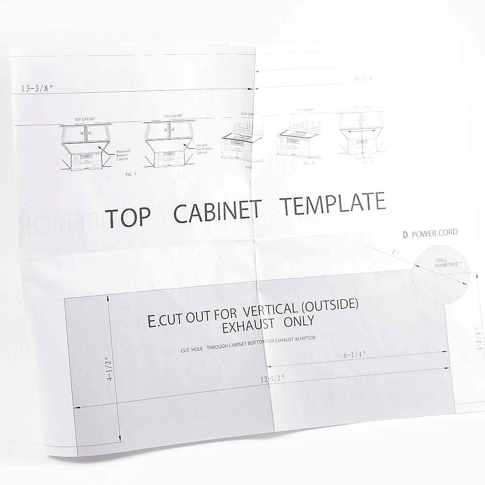 Microwave Installation Template 316902475 parts Sears PartsDirect