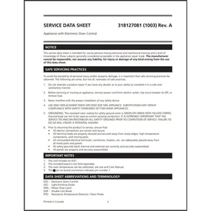 Range Technical Data Sheet 318127081