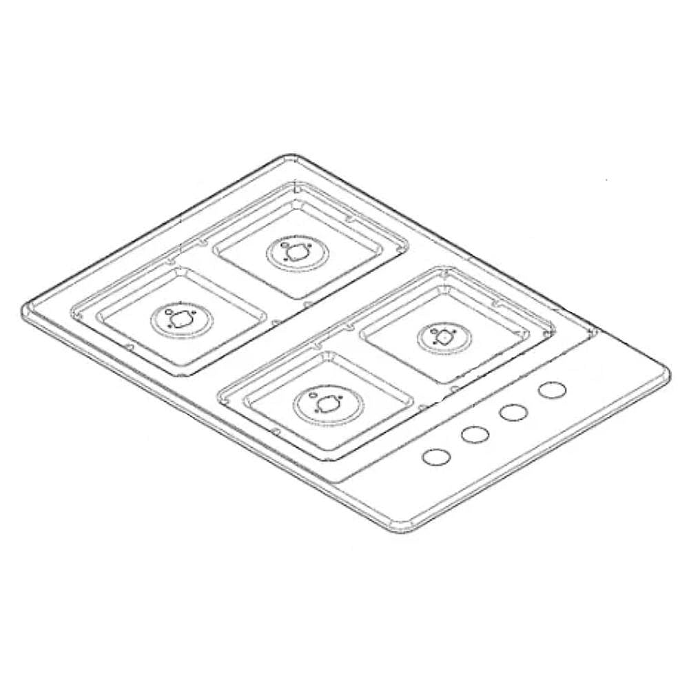 Frigidaire Part #318159165, Cooktop Main Top (Stainless) | 34.60 x 25.40 x 4.30
