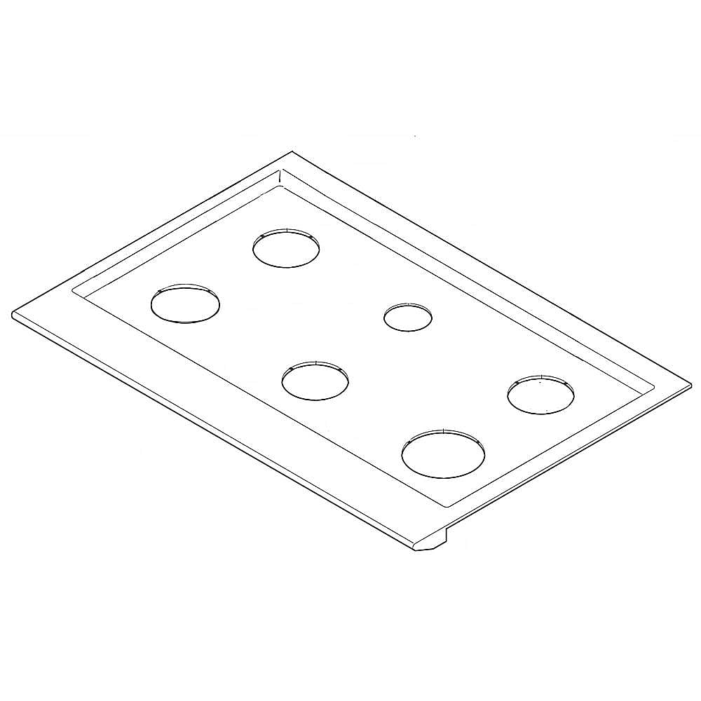 Part #318185238, Cooktop Main Top (Black And Stainless) / 37.00 x 26.50 x 6.50
