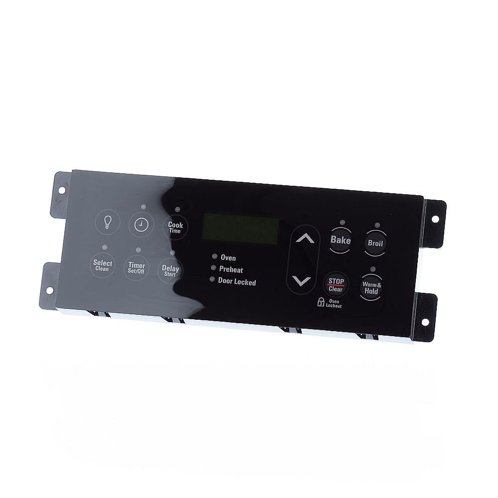 Photo of Range Oven Control Board and Overlay (Black) from Repair Parts Direct