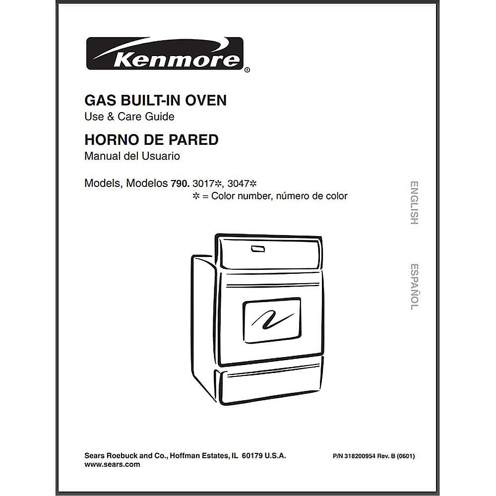 Part #318200954, Oven Use And Care Guide / 15.00 x 11.00 x 0.00