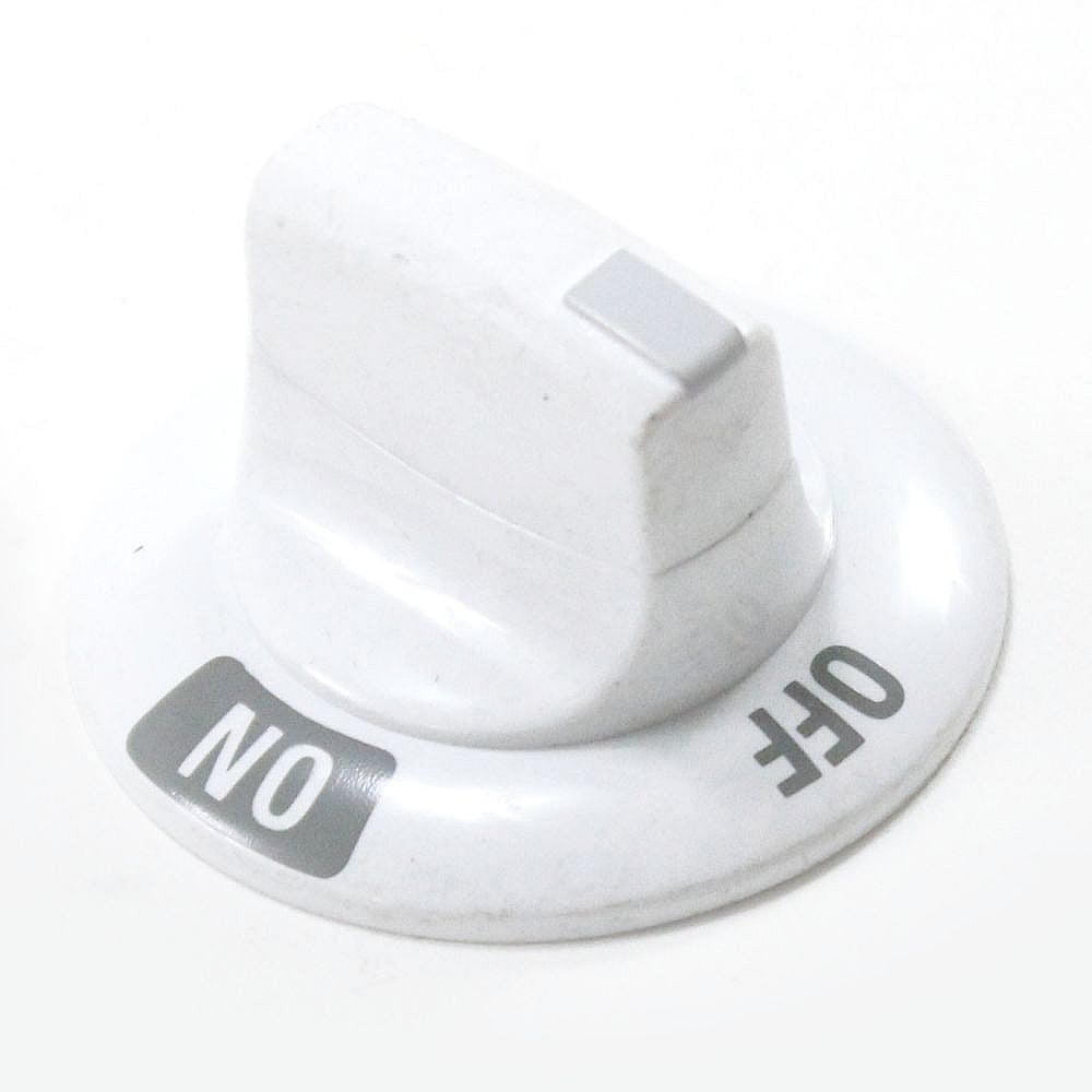 Kenmore Part #318229410, Cooktop Burner Knob (White) | 1.60 x 1.60 x 0.90