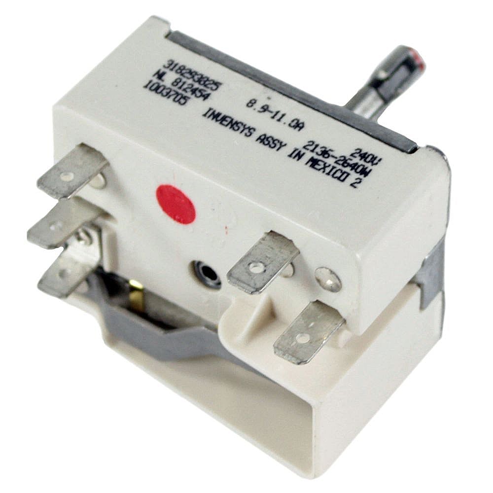 Part #318293825, Cooktop Element Control Switch (Replaces 318220072, 318369610) / 4.10 x 3.45 x 2.50