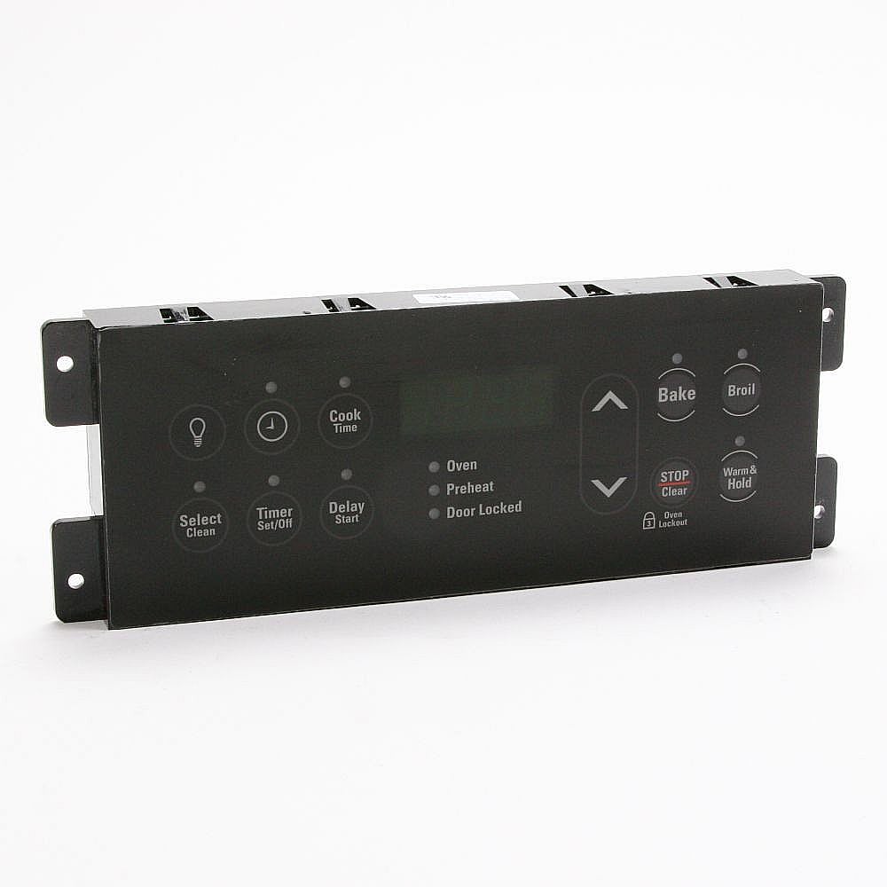 Photo of Range Oven Control Board and Overlay (Black) from Repair Parts Direct