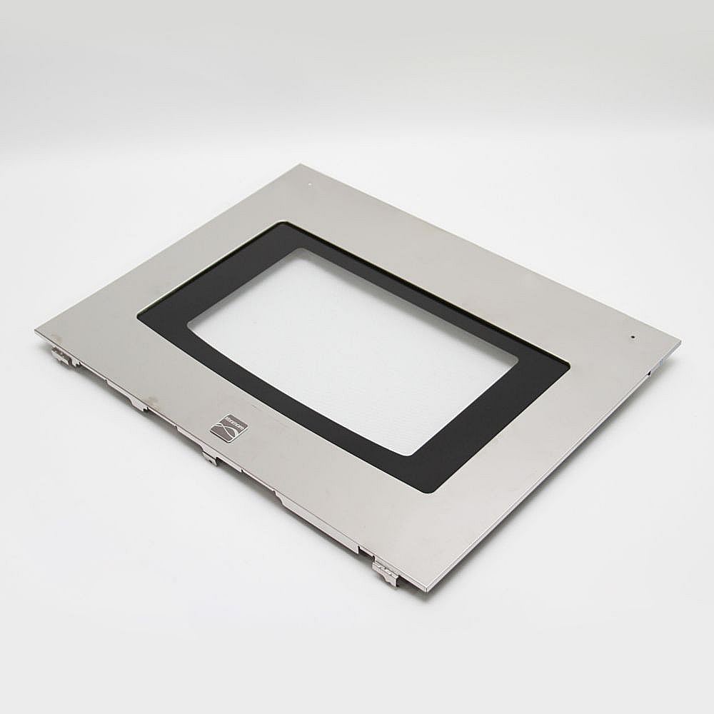 Photo of Wall Oven Door Outer Panel Assembly, Lower (Black and Stainless) from Repair Parts Direct