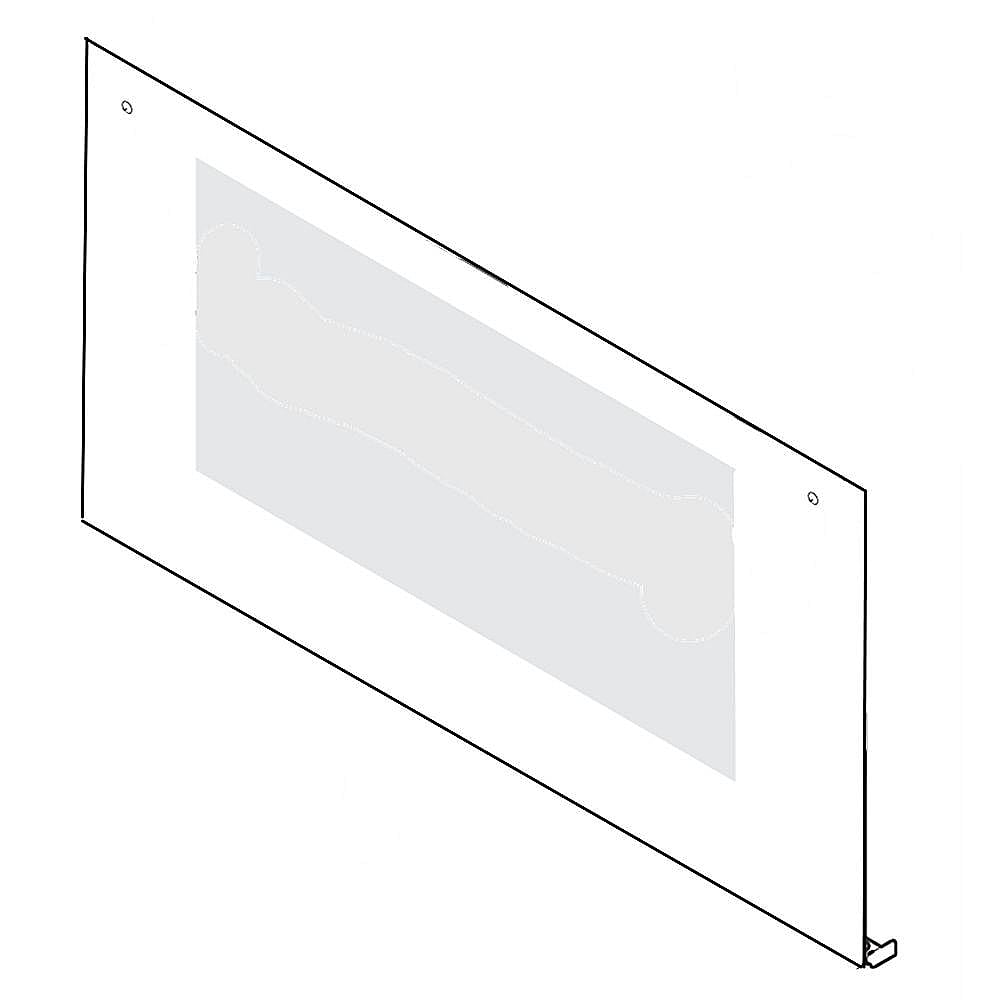 Frigidaire Part #318304175, Range Oven Door Outer Panel (Black) | 42.00 x 25.75 x 3.50