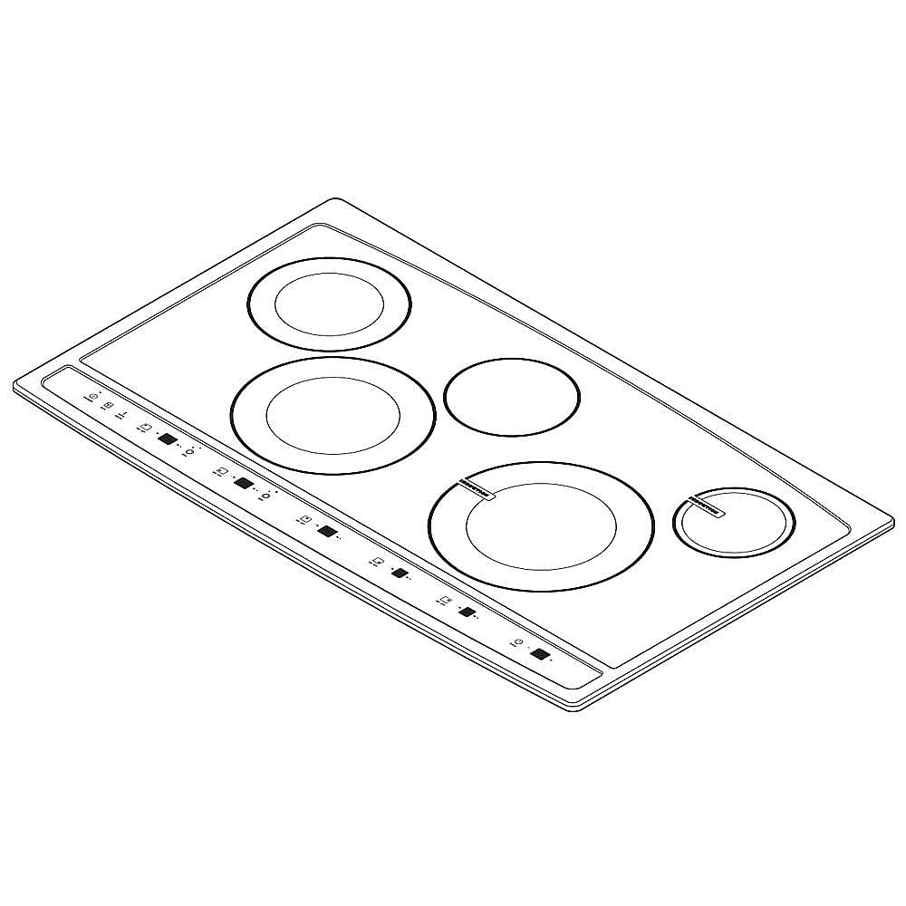 Electrolux Part #318384331, Cooktop Main Top (Black And Stainless)