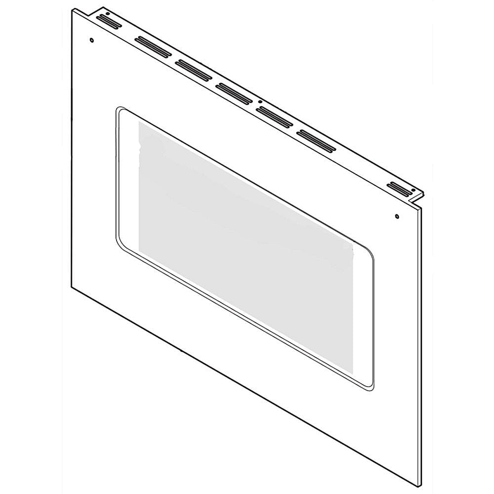 Kenmore Elite Part #318919105, Range Oven Door Outer Panel Assembly (Black And Stainless) | 41.25 x 25.50 x 4.00