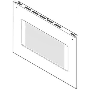 Range Oven Door Outer Panel Assembly (black And Stainless) 318919105