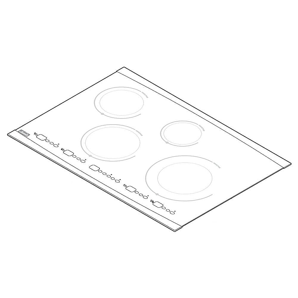 Kenmore Elite Part #318935200, Cooktop Main Top Assembly (Black And Stainless) | 9.00 x 8.00 x 2.00