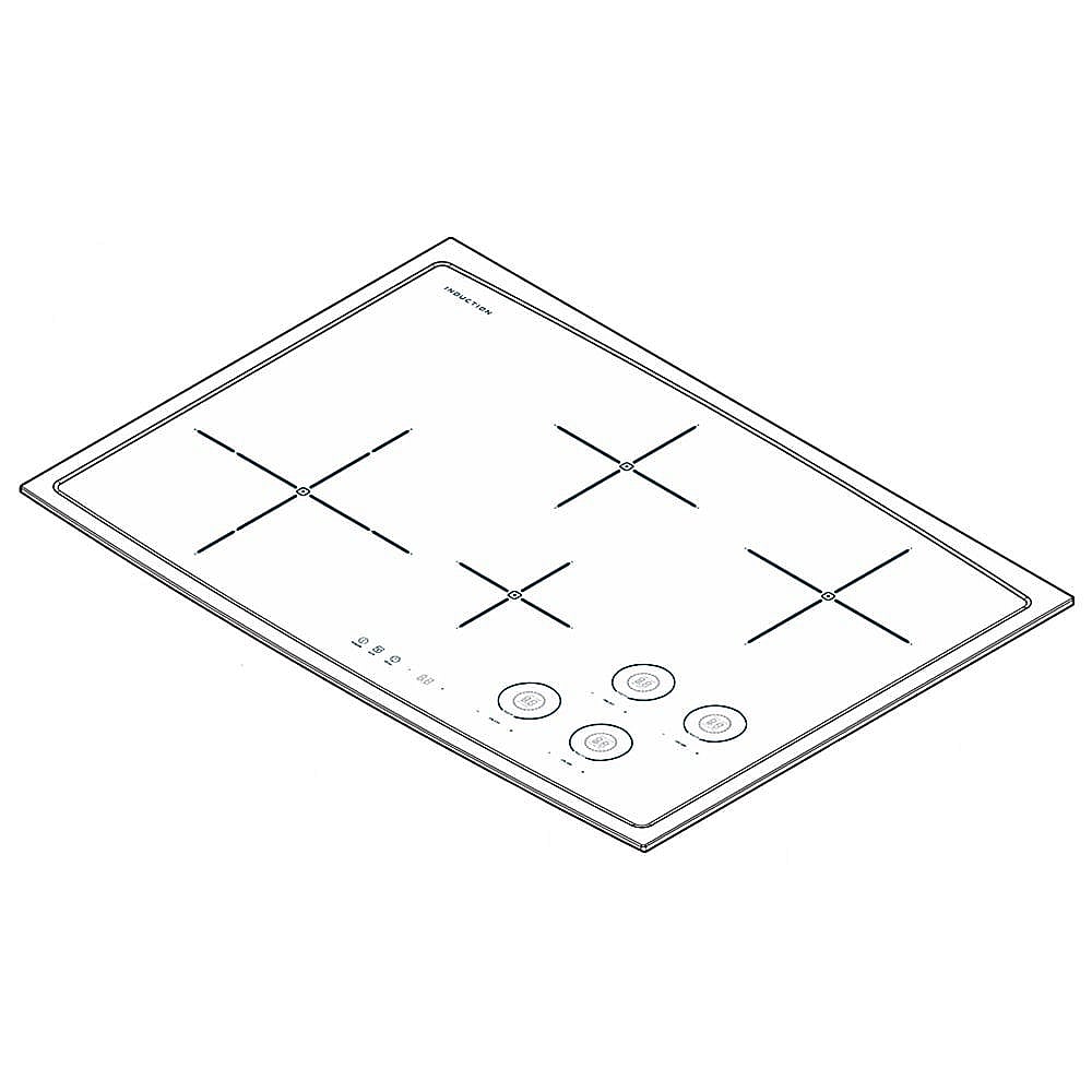 Electrolux Part #318935223, Cooktop Main Top Assembly (Black) | 35.70 x 30.10 x 6.10