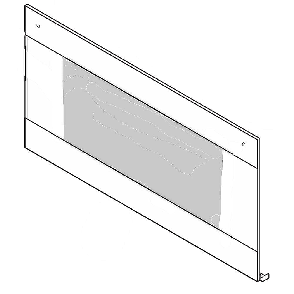 Kenmore Elite Part #318939003, Range Oven Door Outer Panel (Black And Stainless)
