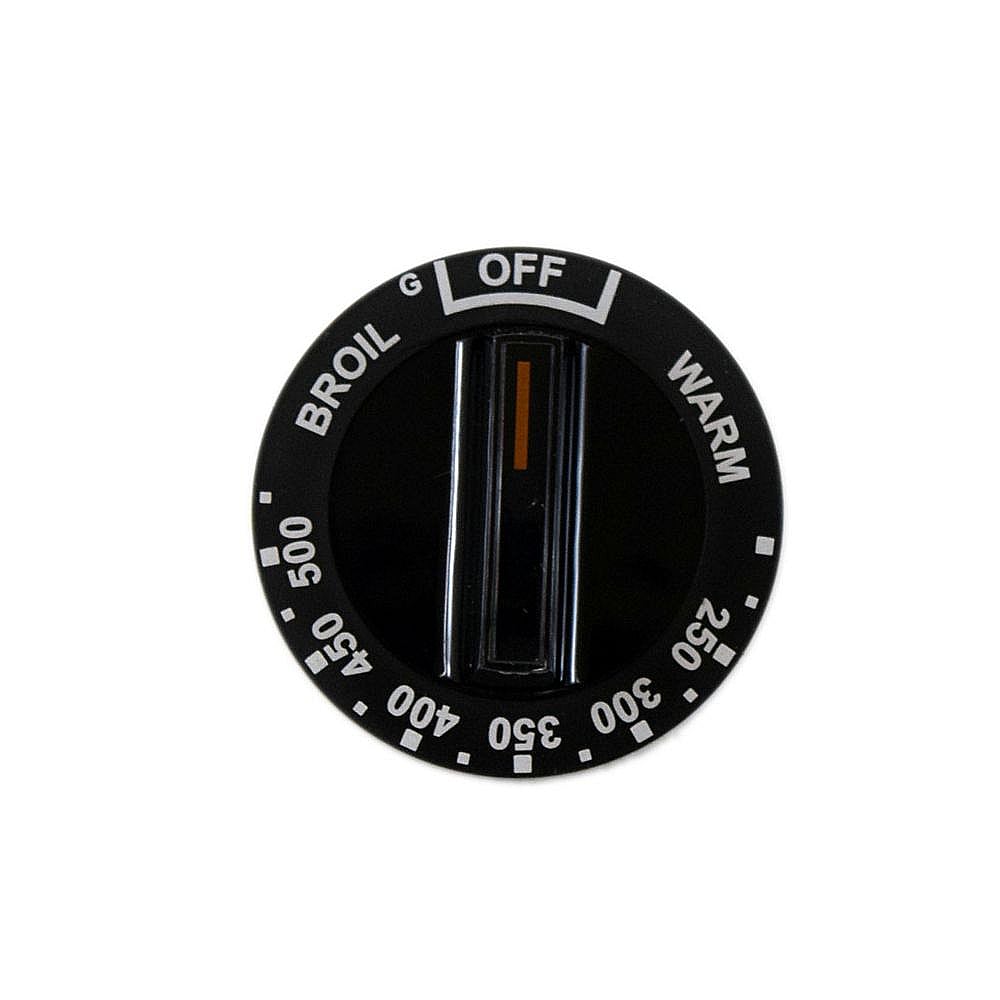 Part #5303131953, Range Oven Temperature Knob (Black) | 1.75 x 1.75 x 1.15