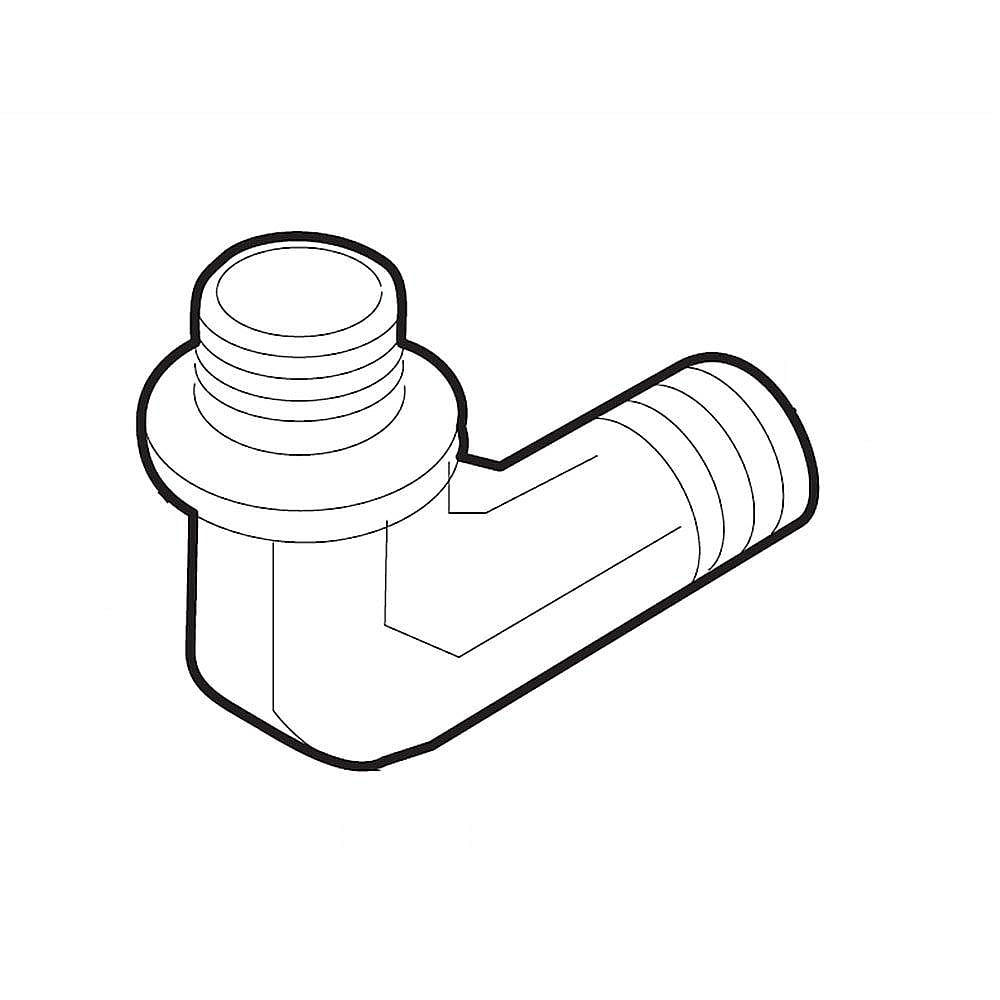 Kenmore Part #5303305657, Wall Oven Regulator Elbow Fitting | 1.20 x 1.00 x 0.75