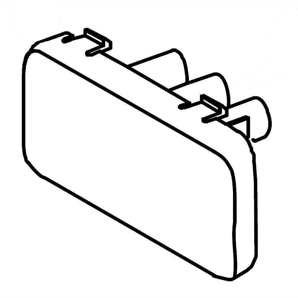 Kenmore Part #5304440827, Microwave Door Release Button (Black) | 2.85 x 1.90 x 1.75