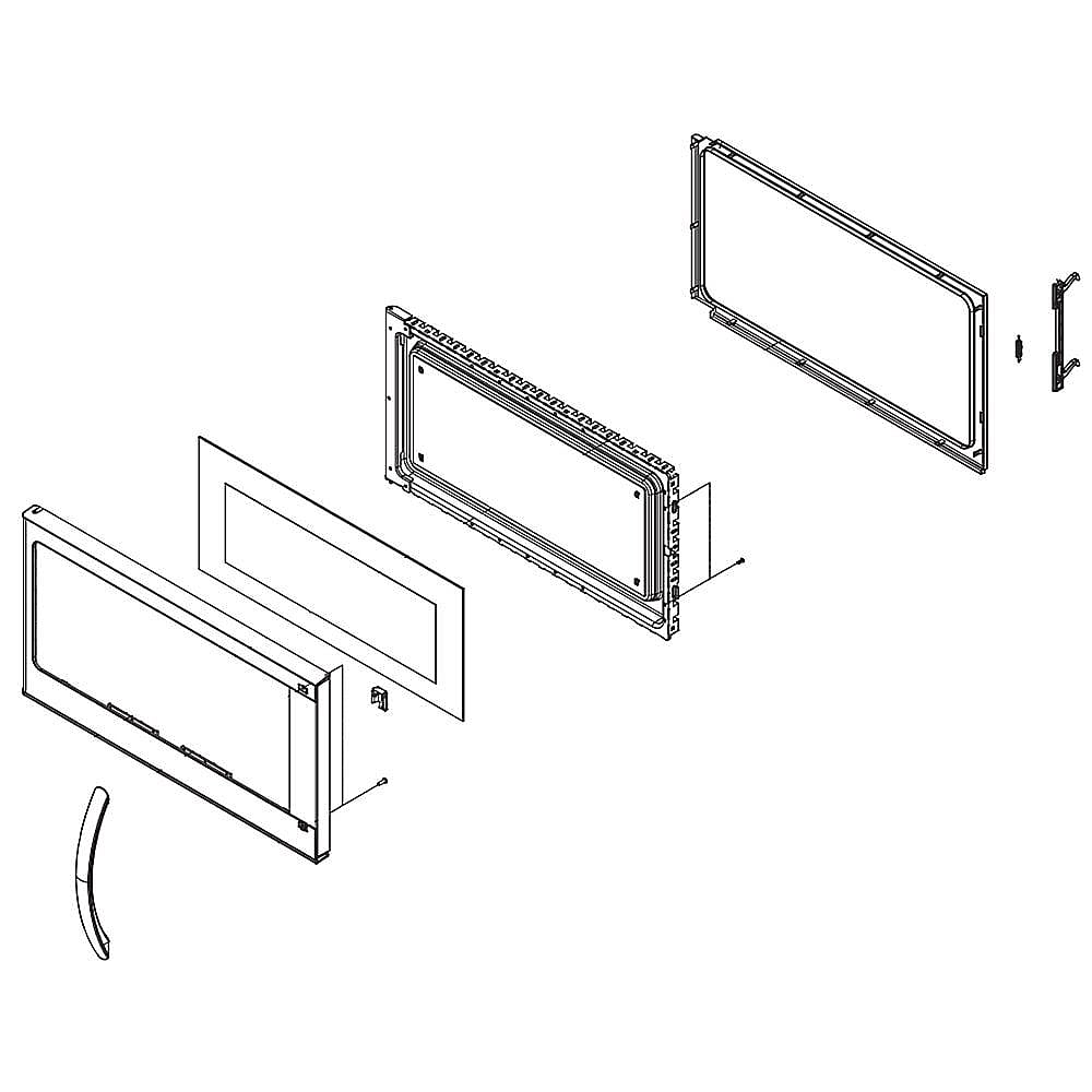 Frigidaire Part #5304481496, Microwave Door Assembly (White) | 35.60 x 30.20 x 6.50