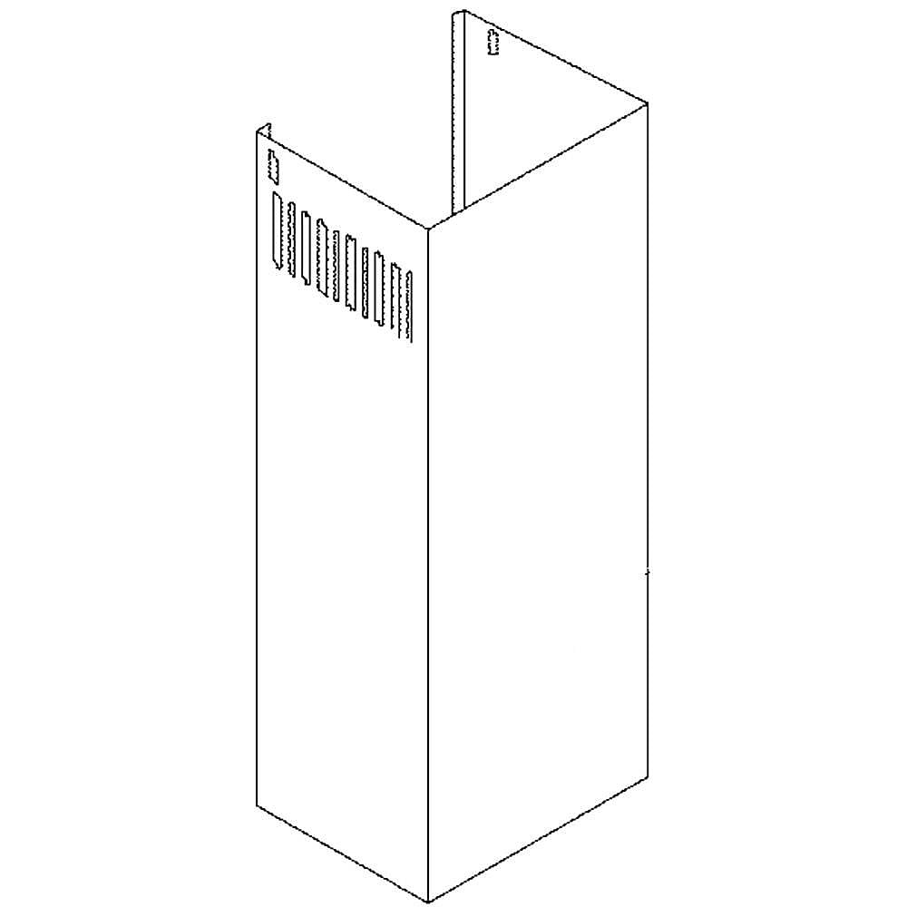 Part #5304482229, Range Hood Flue Extension / 34.00 x 12.10 x 10.40