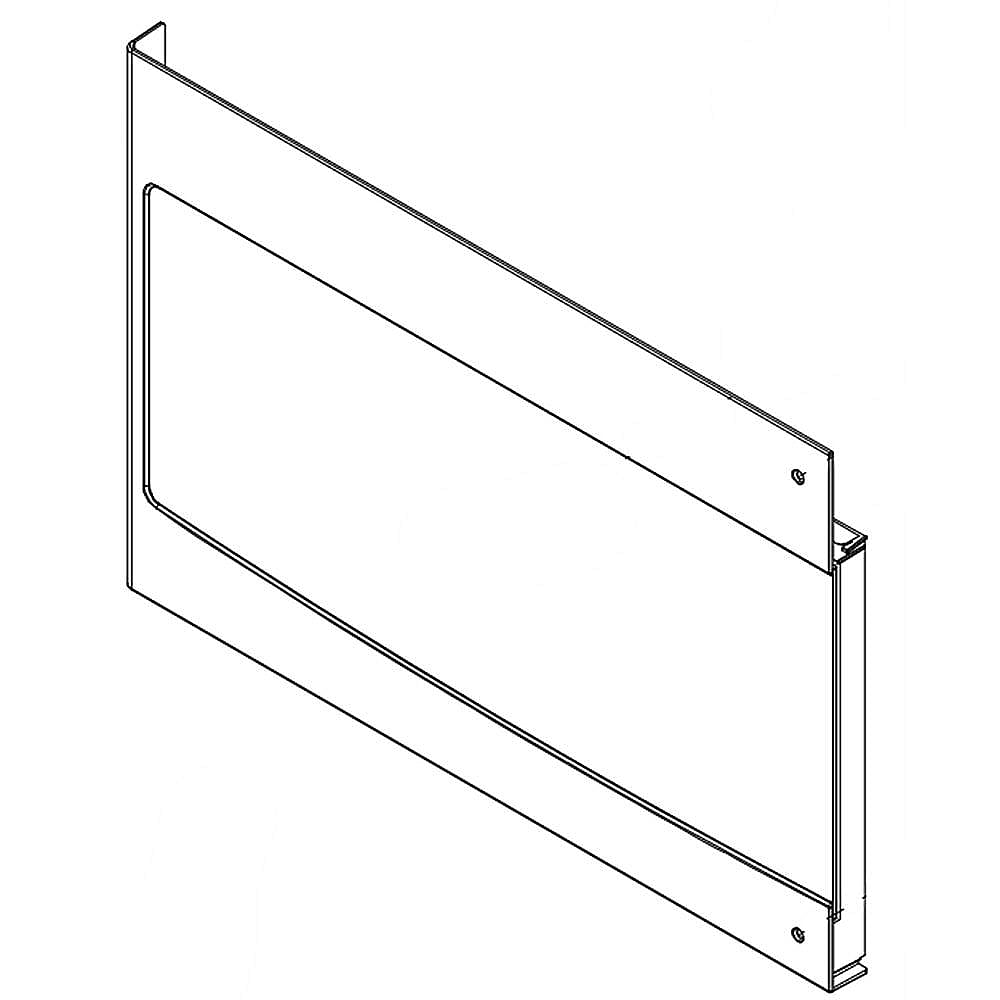Part #5304491636, Microwave Door Outer Panel (Black) / 23.50 x 15.75 x 1.50