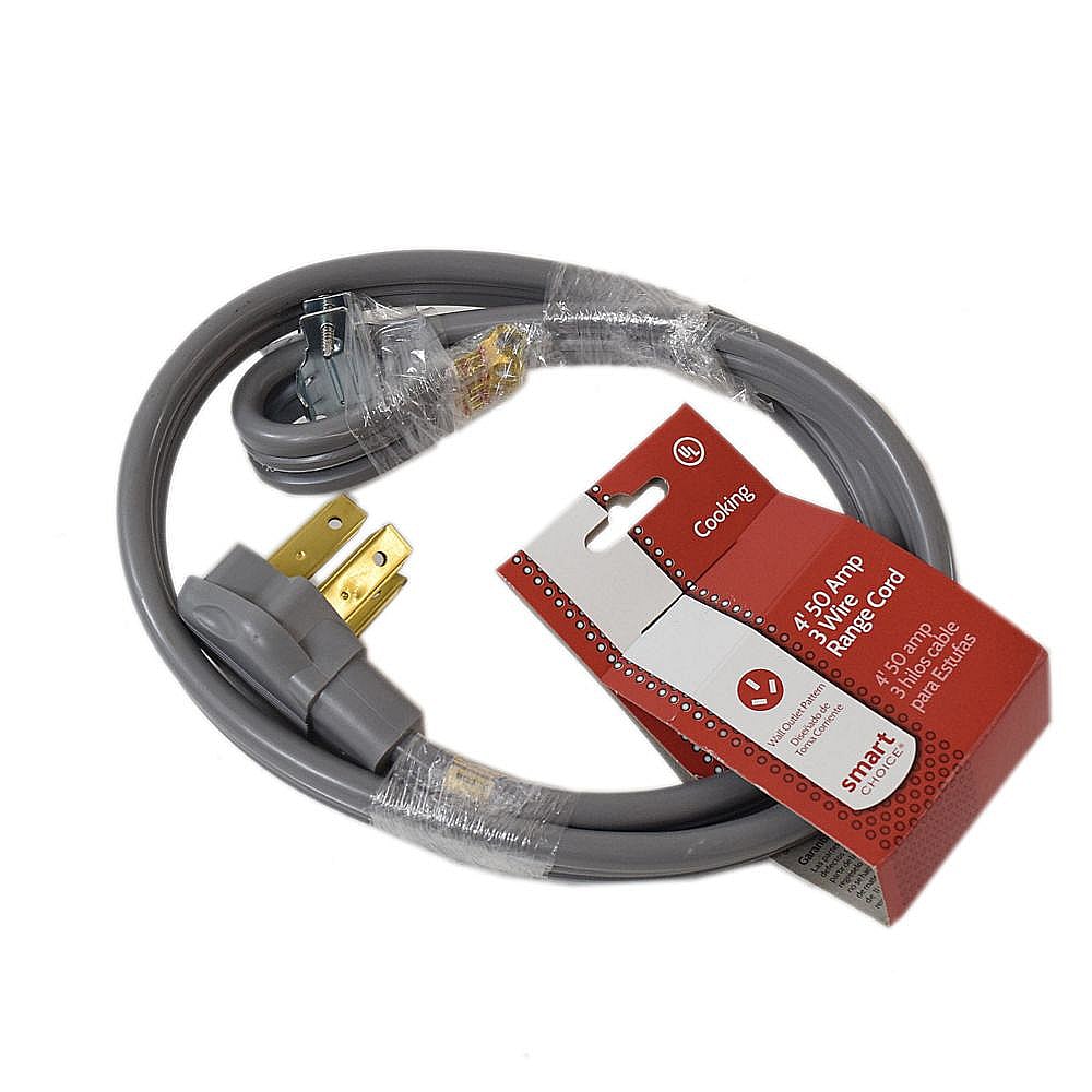 Part #5304493423, Range 3-Prong Power Cord, 4-Ft, 50-Amp / 10.75 x 7.80 x 2.80