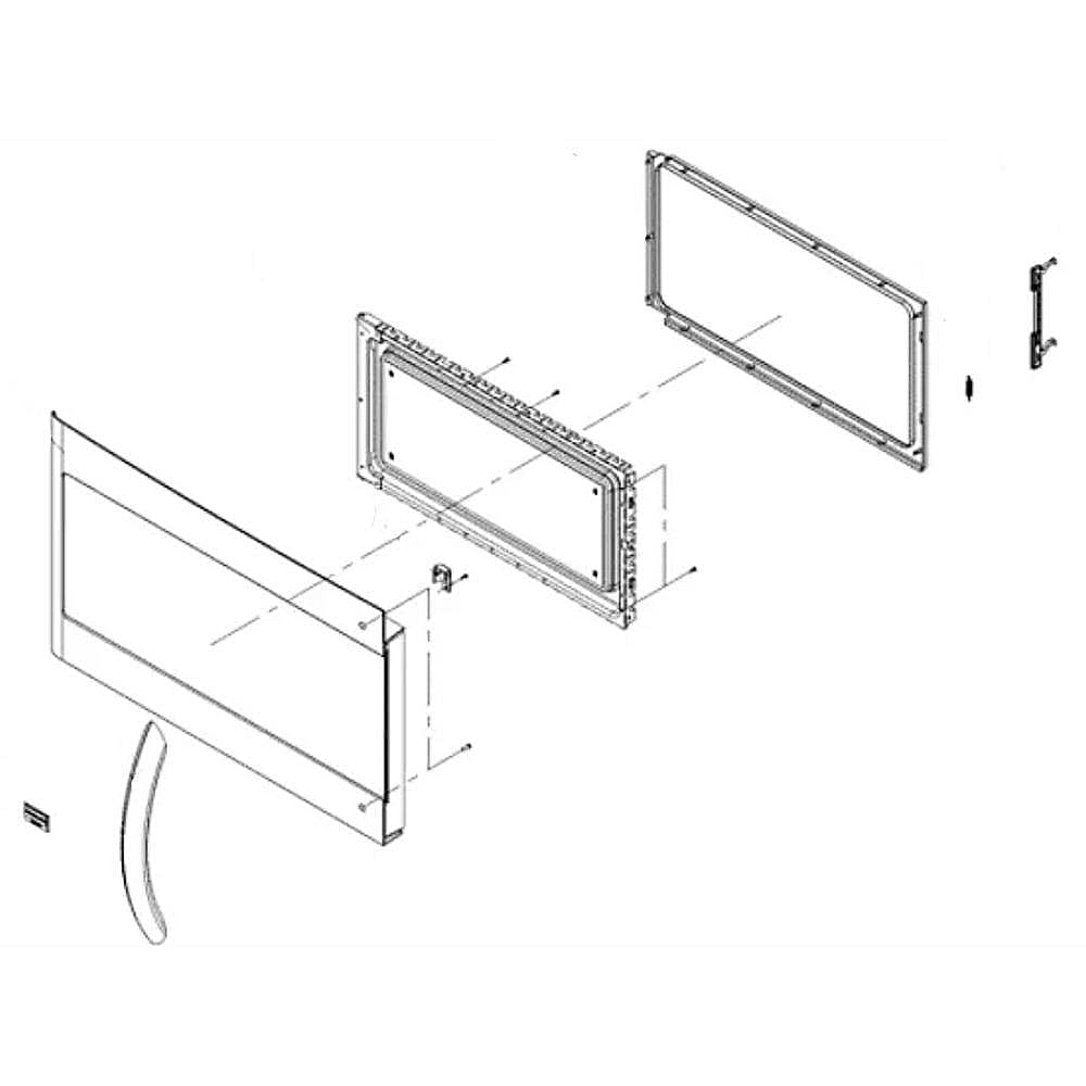 Frigidaire Part #5304494109, Microwave Door Assembly (Black) | 36.00 x 30.25 x 6.00