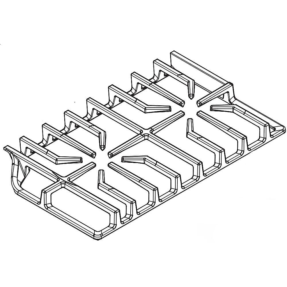 Kenmore Elite Part #5304500341, Cooktop Burner Grate, Right | 21.50 x 11.75 x 1.88