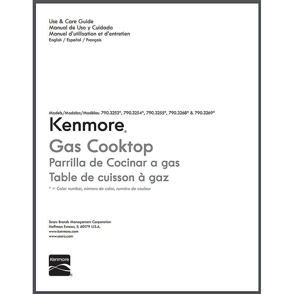 Kenmore Part #5304500759, Cooktop Owners Manual | 15.00 x 11.00 x 0.00
