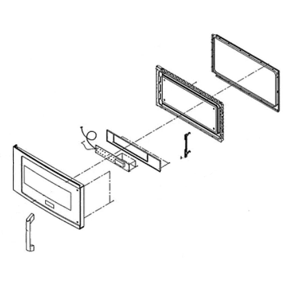 Part #5304503310, Microwave Door Assembly (Stainless) (Replaces 5304488348, 5304488353) / 35.75 x 30.25 x 6.00